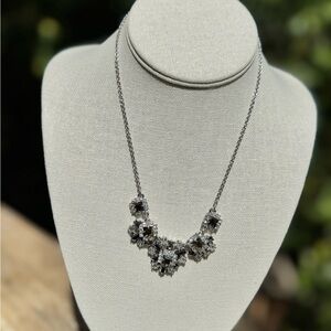 💎 Kate Spade New York Black Crystal Cluster Statement Necklace